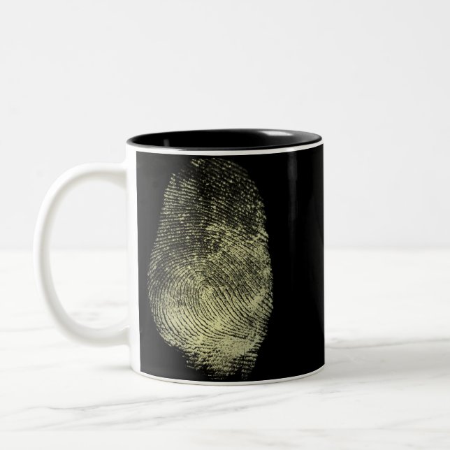 Reversed Loop Fingerprint Two-Tone Coffee Mug (Left)