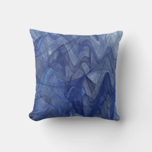 Reversible Abstract Textured Elegent Blue Pillow