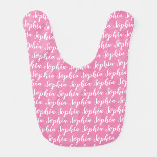 Reversible baby bib with custom colours and text
