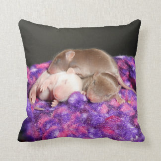 Reversible Baby Mice Throw Pillow