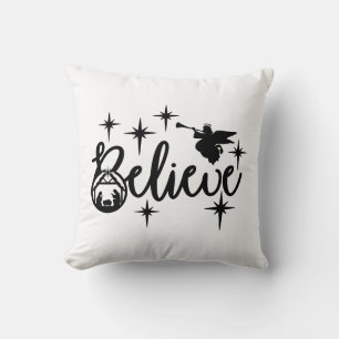 Reversible Believe Nativity Scene Throw Pillow