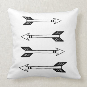 Reversible Black White Arrow Pattern Teen Pillow