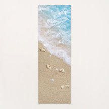 Reversible Blue Beach Waves Yoga Mat