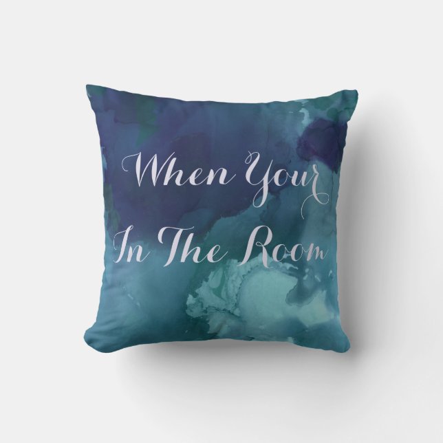 Reversible Blue Marble Decorative Pillow (Front)