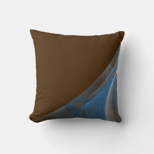 Reversible Brown and Blue Fractal Pillow
