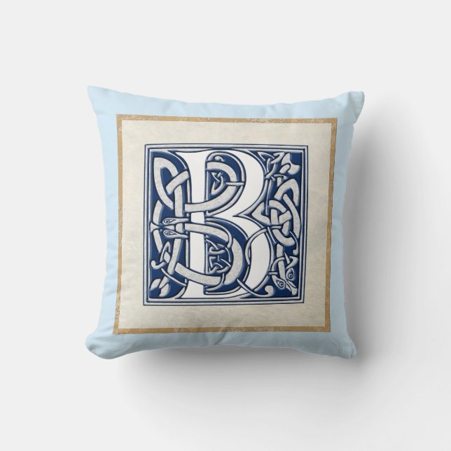 Reversible Celtic B Initial Throw Pillow (Front)