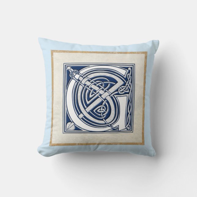 Reversible Celtic G Initial Throw Pillow (Front)