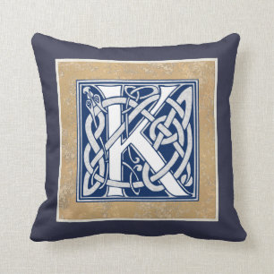 Reversible Celtic K Initial Throw Pillow