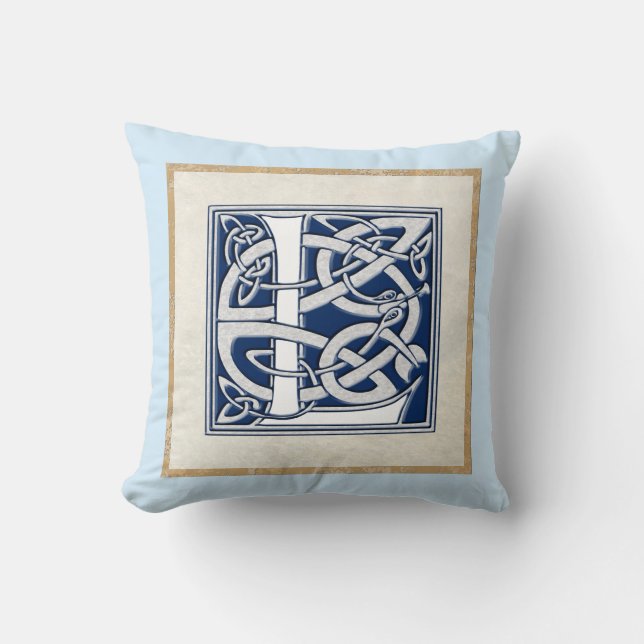 Reversible Celtic L Initial Throw Pillow (Front)