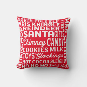 Reversible Christmas Eve Words Throw Pillow