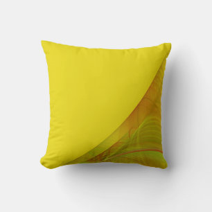 Reversible Colourful Bright Yellow Fractal Pillow