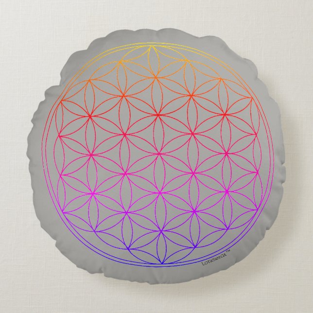 Reversible Cushion Flower of Life and Mandala (Front)