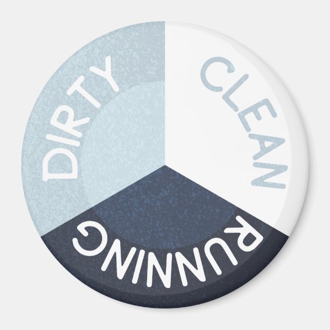 Reversible Dishwasher Navy Blue Clean Dirty Magnet (Front)