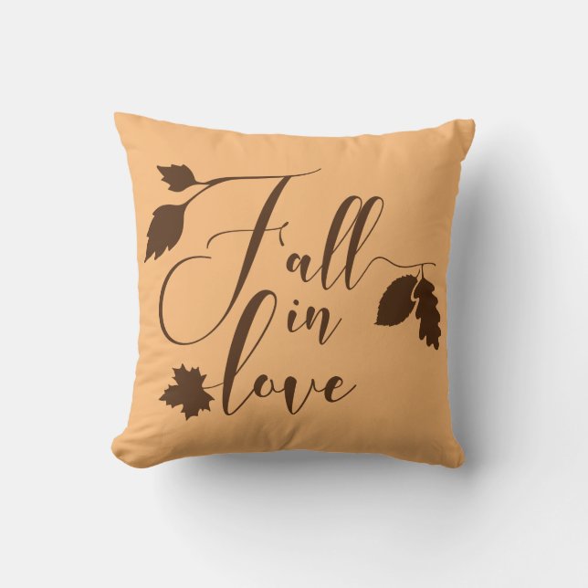 Reversible Fall In Love Leaf Throw Pillow (Front)