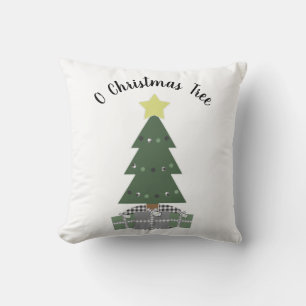 Reversible Farmhouse Christmas Thanksgiving Green Throw Pillow