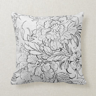 Reversible Floral Throw Pillow