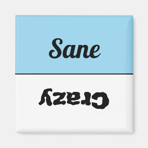 Reversible Funny Crazy Sane Dishwasher Magnet