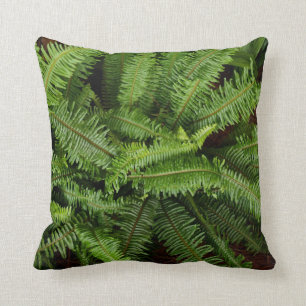 Reversible Green Fern Leaves Pillow