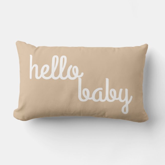 Reversible Hello Baby Lumbar Pillow (Front)