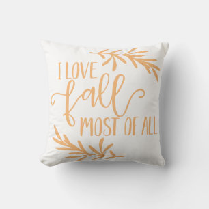 Reversible I Love Fall Most Of All Throw Pillow
