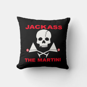 REVERSIBLE Jackass, The Martini American MoJo Pill Throw Pillow