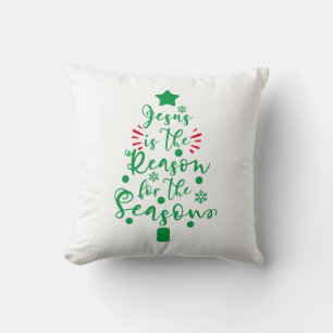 Reversible Jesus Is The Reason For The Season Throw Pillow