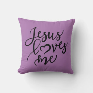 Reversible Jesus Loves Me Throw Pillow