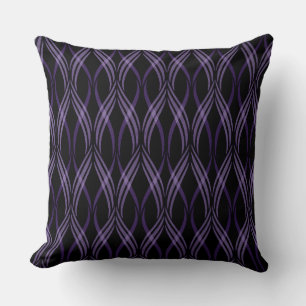 Reversible Lavender Ribbons Throw Pillow