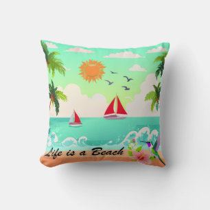 Reversible Life is a Beach Pillow