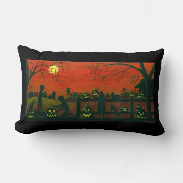 RÉVERSIBLE lombaire de coussin de Halloween (Recto)