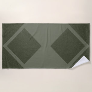 Reversible Look Diamond Beach Towel – Moss Green