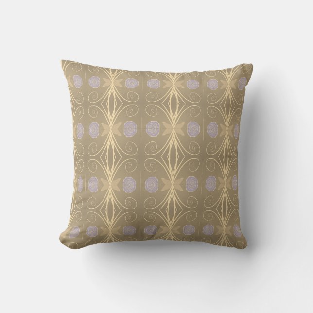 Reversible Mauve Floral Pillow (Front)