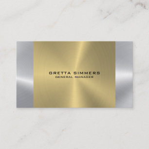 Reversible Metallic Gold & Silver Background Business Card