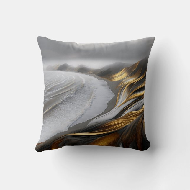 Reversible Mystic Mountain Scenery Pillow  (Back)
