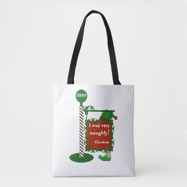 Reversible Naughty to Nice All Over Print Tote Bag (Front)