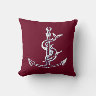 Reversible Nautical Anchor Pillow