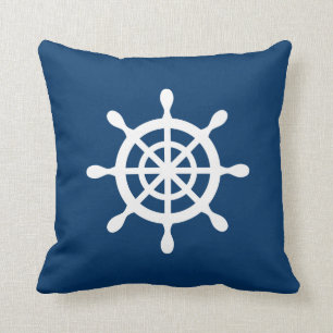 Reversible Nautical Throw Pillow