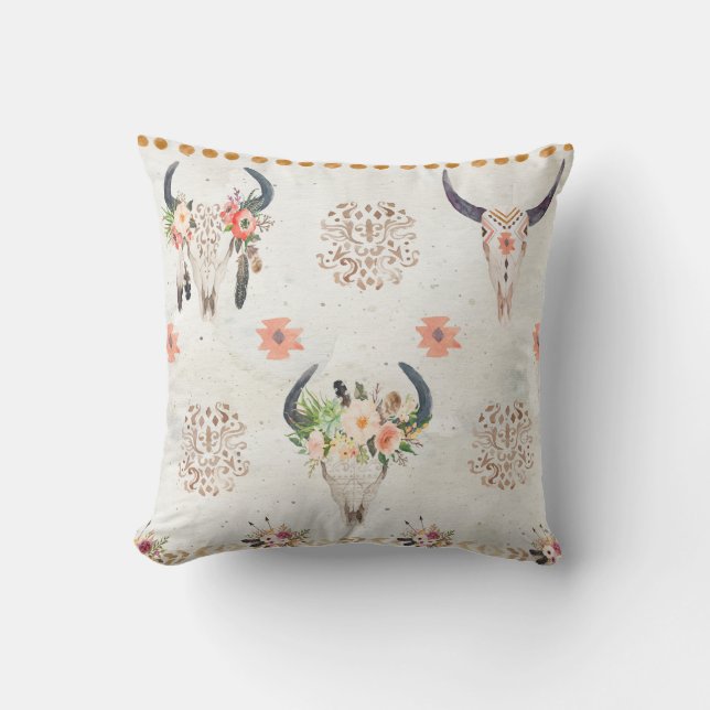 Reversible outdoor pillow, Southwestern style Throw Pillow (Front)