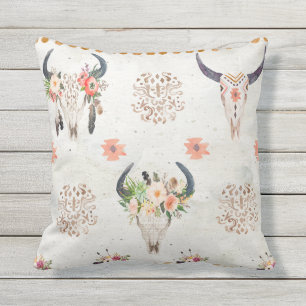Reversible outdoor pillow, Southwestern style Throw Pillow
