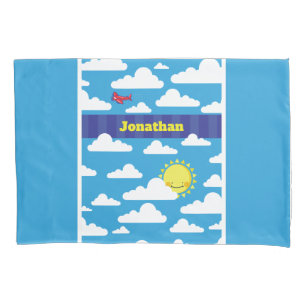 Reversible Personalized Smiling Sun, Moon & Stars Pillowcase
