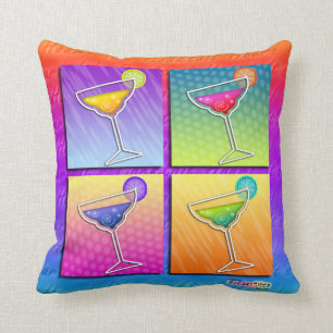 REVERSIBLE Pop Art Margaritas American MoJo Pillow
