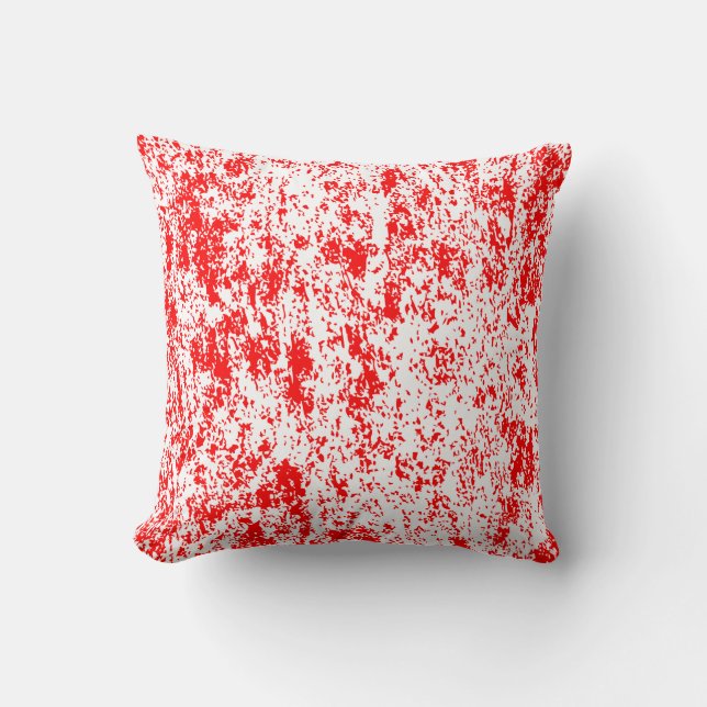 Reversible Red and White Textured Pillow (Front)