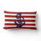 Reversible Red Blue Nautical Anchor Throw Pillow