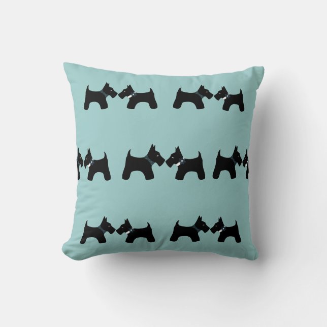 Reversible Scottie Dogs Throw Pillow (Front)