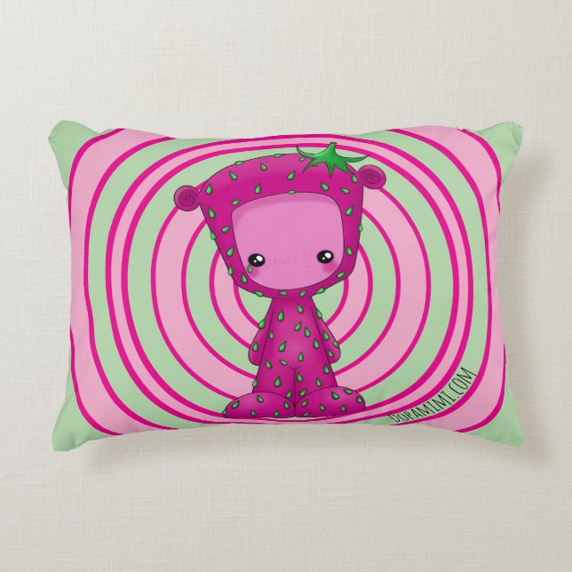 Reversible StrawberriMimi/AppleMimi Accent Pillow (Front)