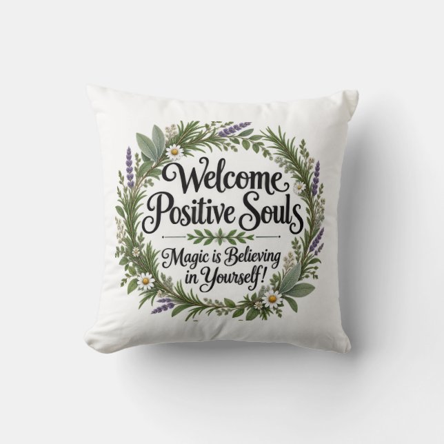 Reversible Summer Witch Sweet & Sassy Throw Pillow (Front)