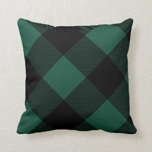 Reversible Trees and Buffalo Check Plaid Pattern Throw Pillow