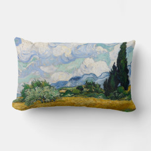 Reversible Van Gogh Wheat Field with Cypresses Lumbar Pillow