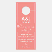 Reversible Welcome & DND Coral Wedding Tag