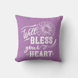 Reversible Well Bless Your Heart Throw Pillow